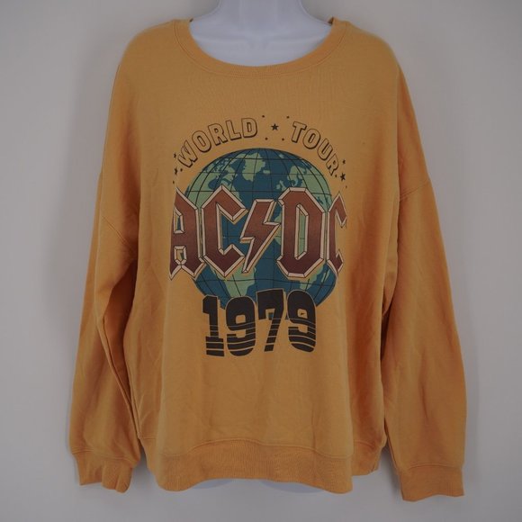 AC/DC | Sweaters | Acdc Nwt Womens Yellow Crew Neck Long Sleeve ...